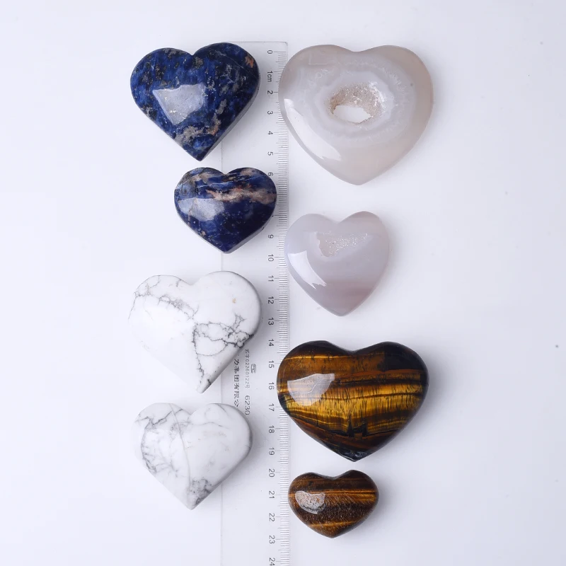 1pc Natural Stones Big Size Heart-Shaped Semi-Precious Potted Plants Fish Tank Crystal Decorations And Home Decorations