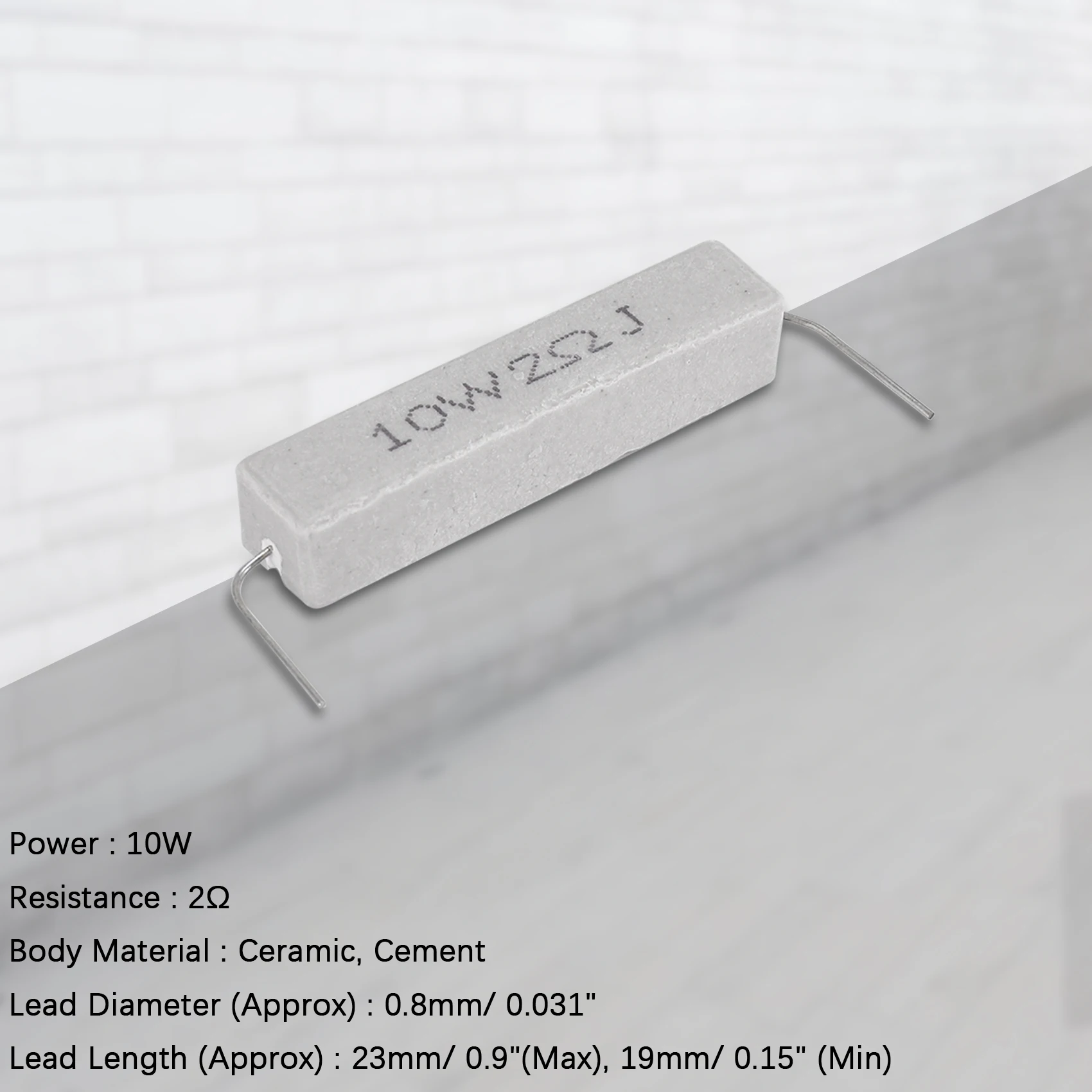 효율적인 10개 권선 시멘트 저항기 2옴 10W 와트