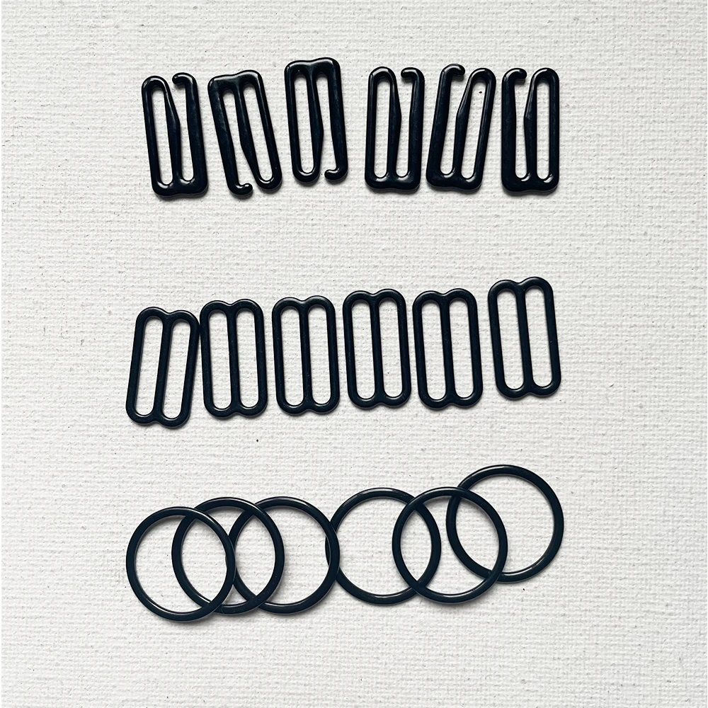 

180 шт. 8 мм/10 мм/12 мм/15 мм/20 мм/25 мм черный металлический слайдер с нейлоновым покрытием/крючок/кольцо регулятор бюстгальтера аксессуары для нижнего белья