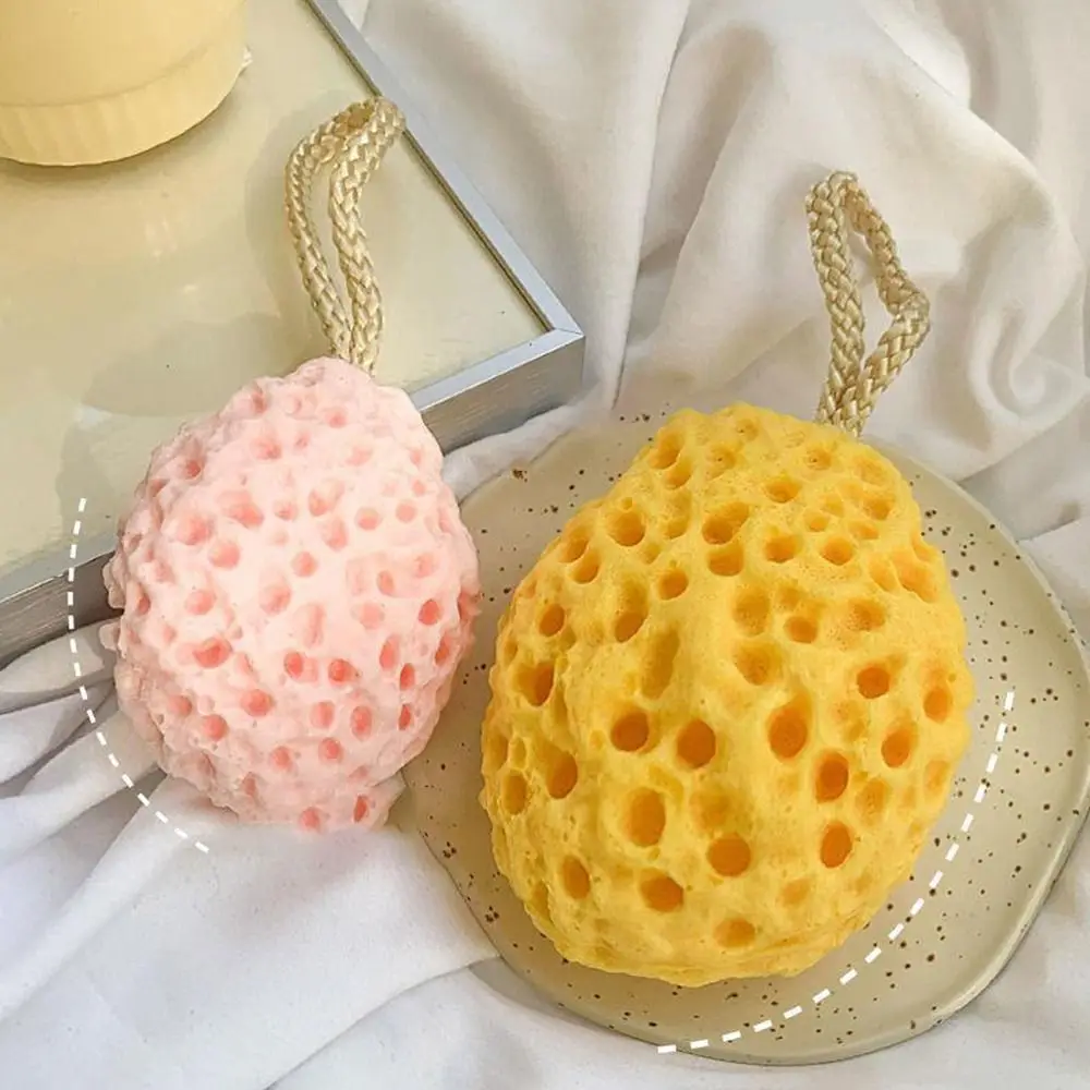 Mini Soft Sponge Bath Ball Exfoliating Candy Color Massage Brush Cheese-shaped Honeycomb Shower Puff Baby