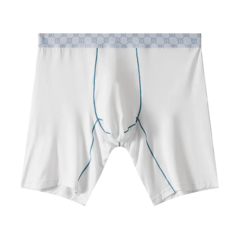 Long Leg Underpants Bulge Pouch Boxer For Sleeping Applicable For Night Use Ice Silk Regular Length Sexy Style