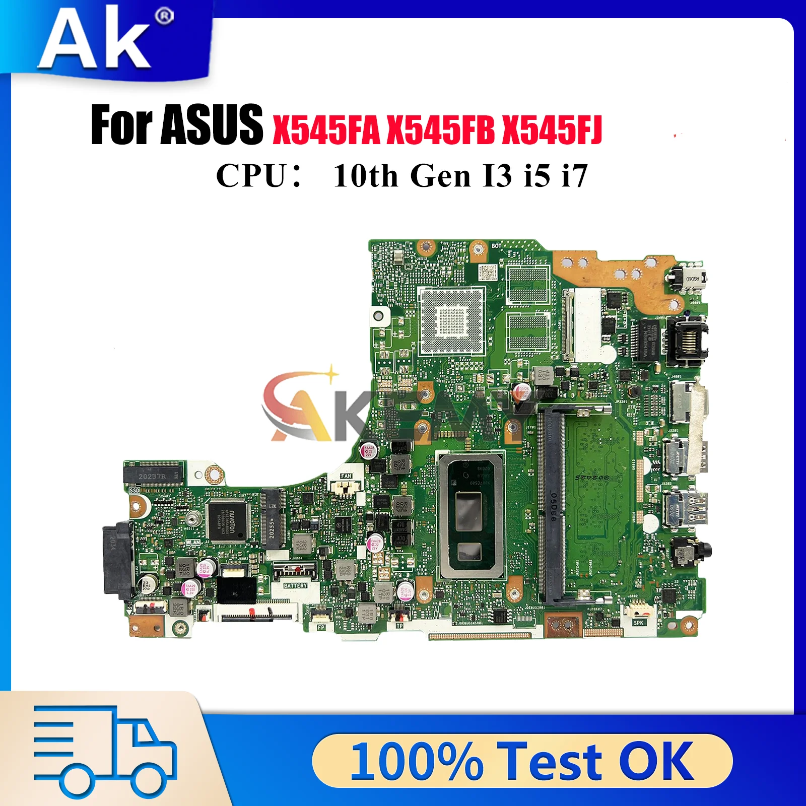 

X545FA Материнская плата для ноутбука ASUS VivoBook X545FA X545FB X545F X545FJ Материнская плата для ноутбука с 10-го поколения I3 i5 i7 101% тест ОК