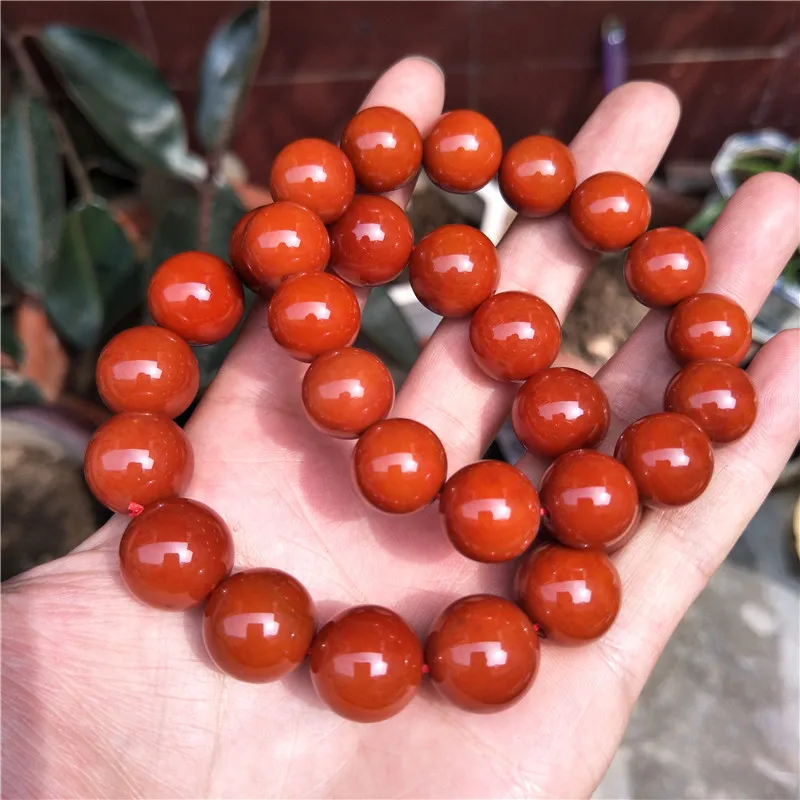 Natural Red Agate Bracelet Men Women Healing Gemstone Fine Jewelry Genuine Southern Red Agate 108 Mala Beads Bracelets Necklaces