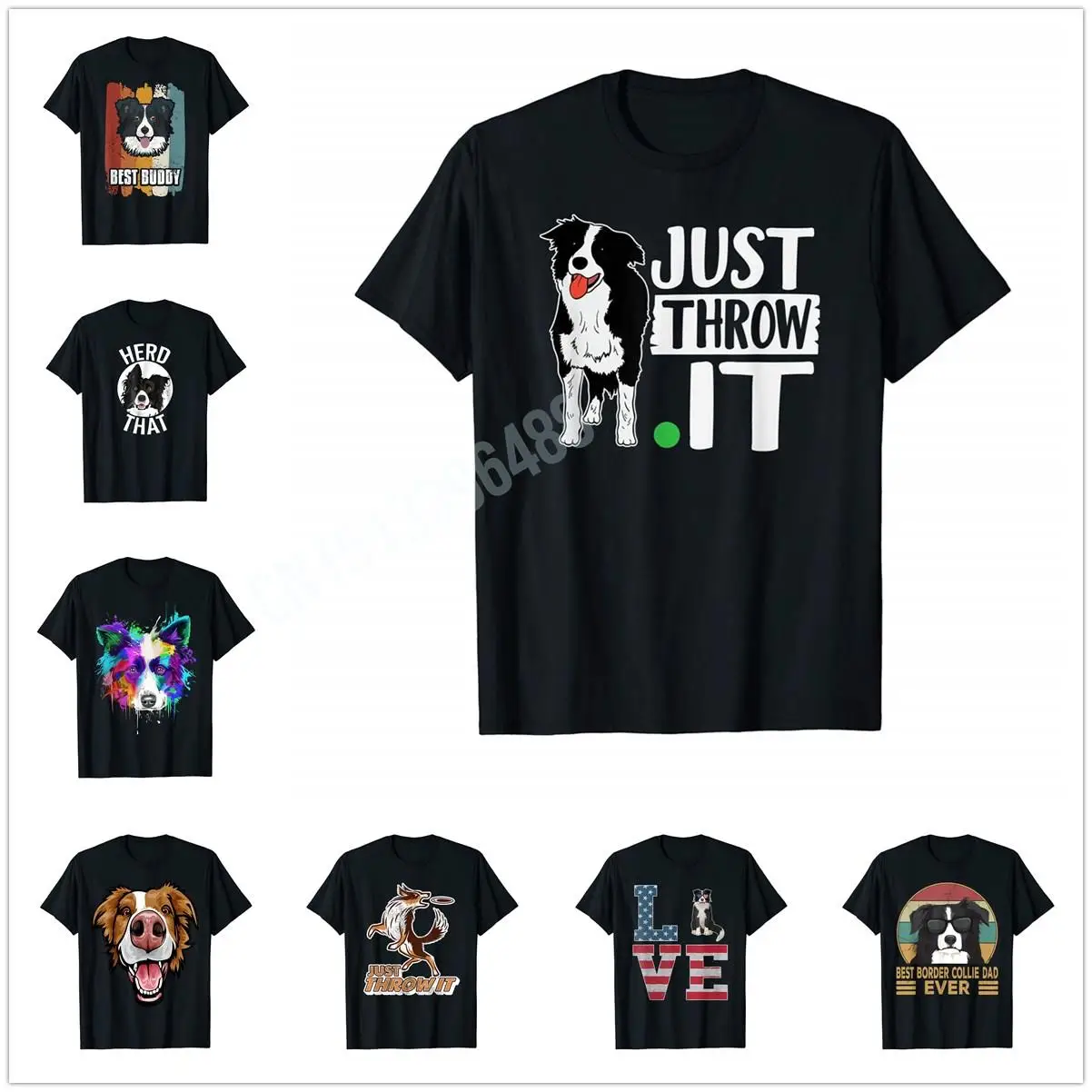 Funny Border Collie Dog Lover T-Shirt 100% Cotton Men Women T Shirts For Gift Size XS-5XL