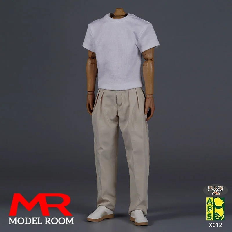 AFS X012 1/6 Scale Male Loose Casual Pants Korean Style Pants Model Fit 12'' AT020 BD001 MB001 Soldier Action Figure Body Dolls
