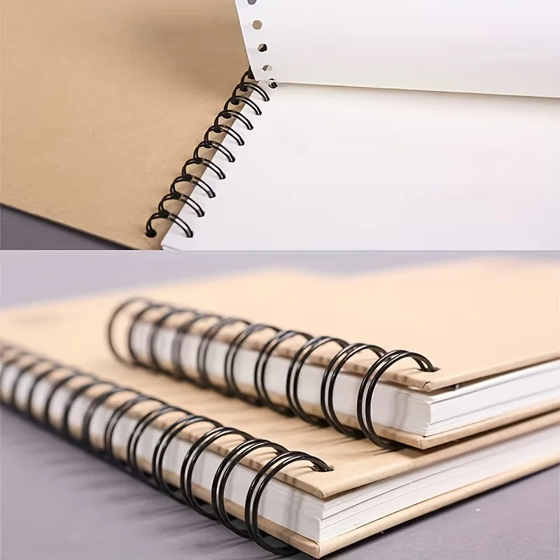 2pcs of 30 Sheets Vintage Cowhide Textured Sketchbook - Acid-Free Watercolor Paper with Top Spiral Binding, Durable Art Sketchbo view 6