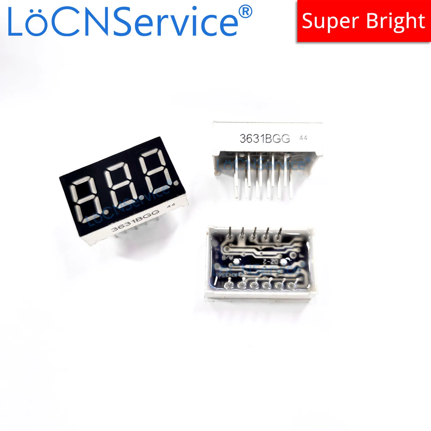 LoCNService 30PCS 0.36นิ้วจอแสดงผล LED หลอดดิจิตอล3บิตสีแดงสีเหลืองสีเขียวสีฟ้าสีขาวทั่วไป Anode/แคโทด7 0.36นิ้ว