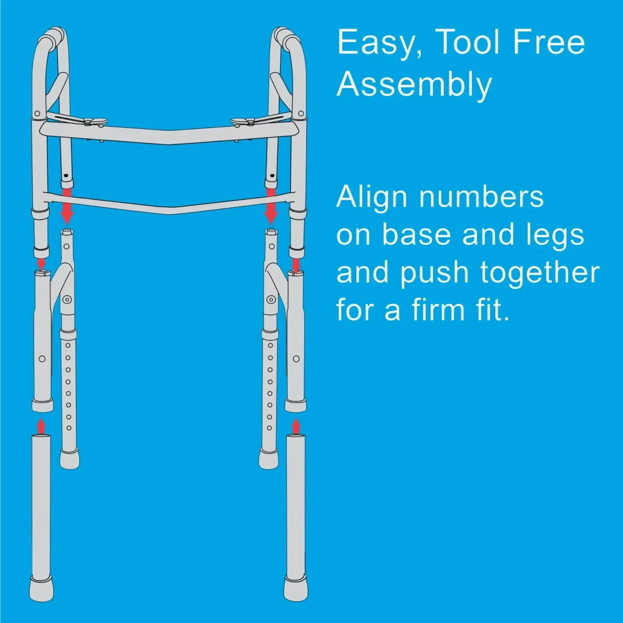 높이 조절 가능한 다리가 있는 성인용 알루미늄 접이식 보행기, 300파운드 무게 용량