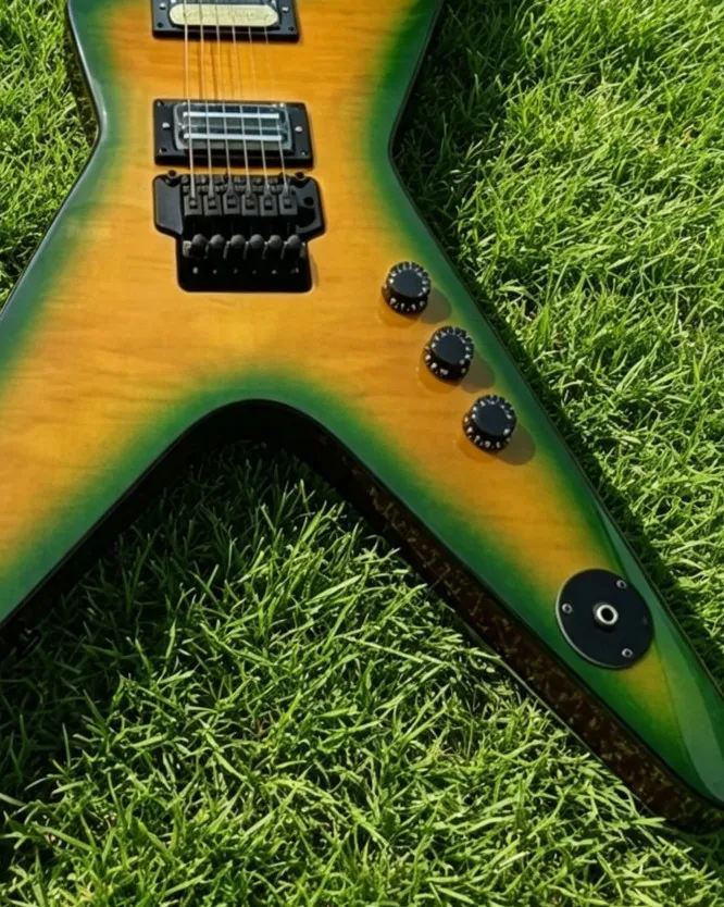 Performance  Guitar Green Yellow Burst Flame guitar