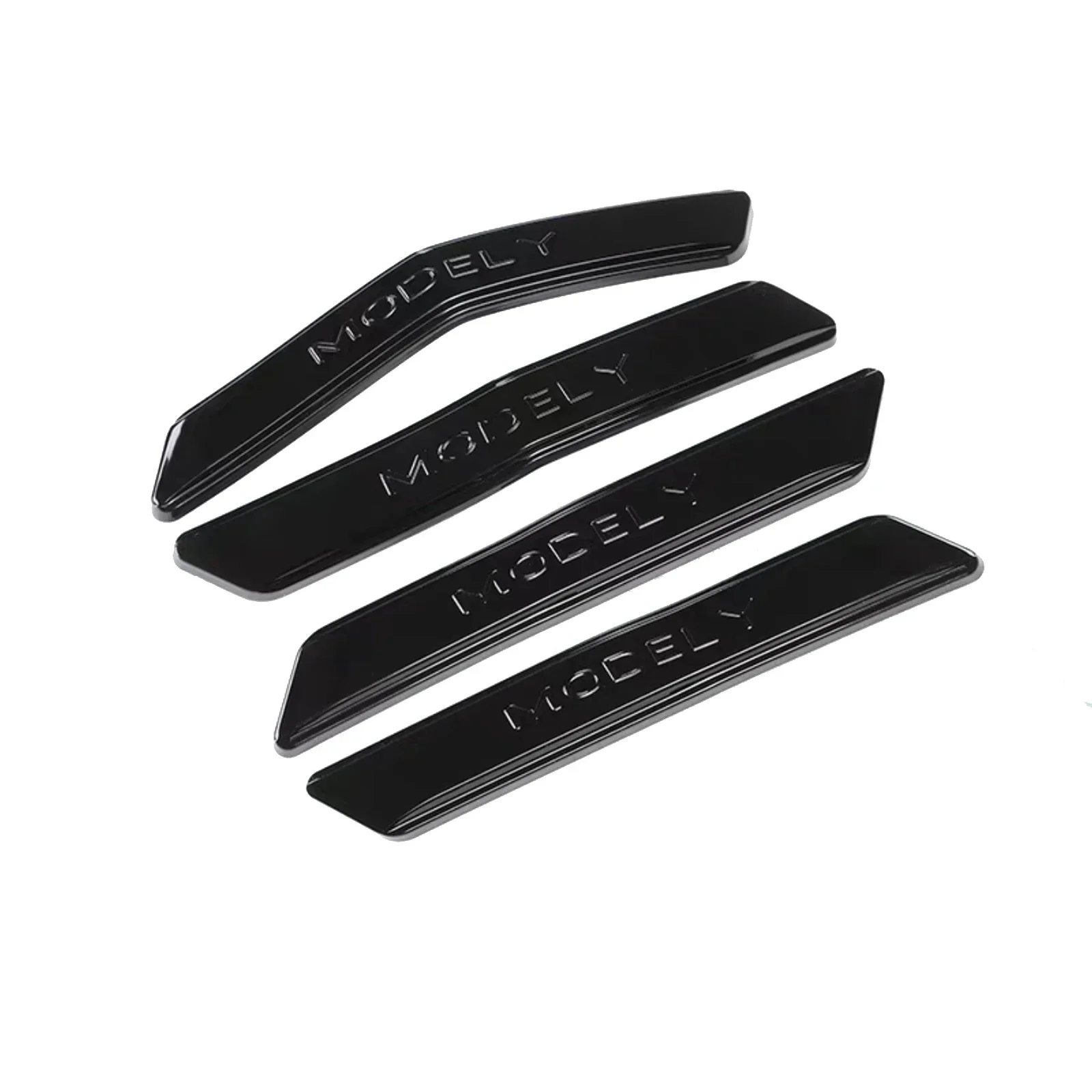 Pegatinas de borde de puerta de coche, tira de protección anticolisión, accesorios exteriores, 4 piezas, para Tesla Model Y Model 3 2021-2023 ABS