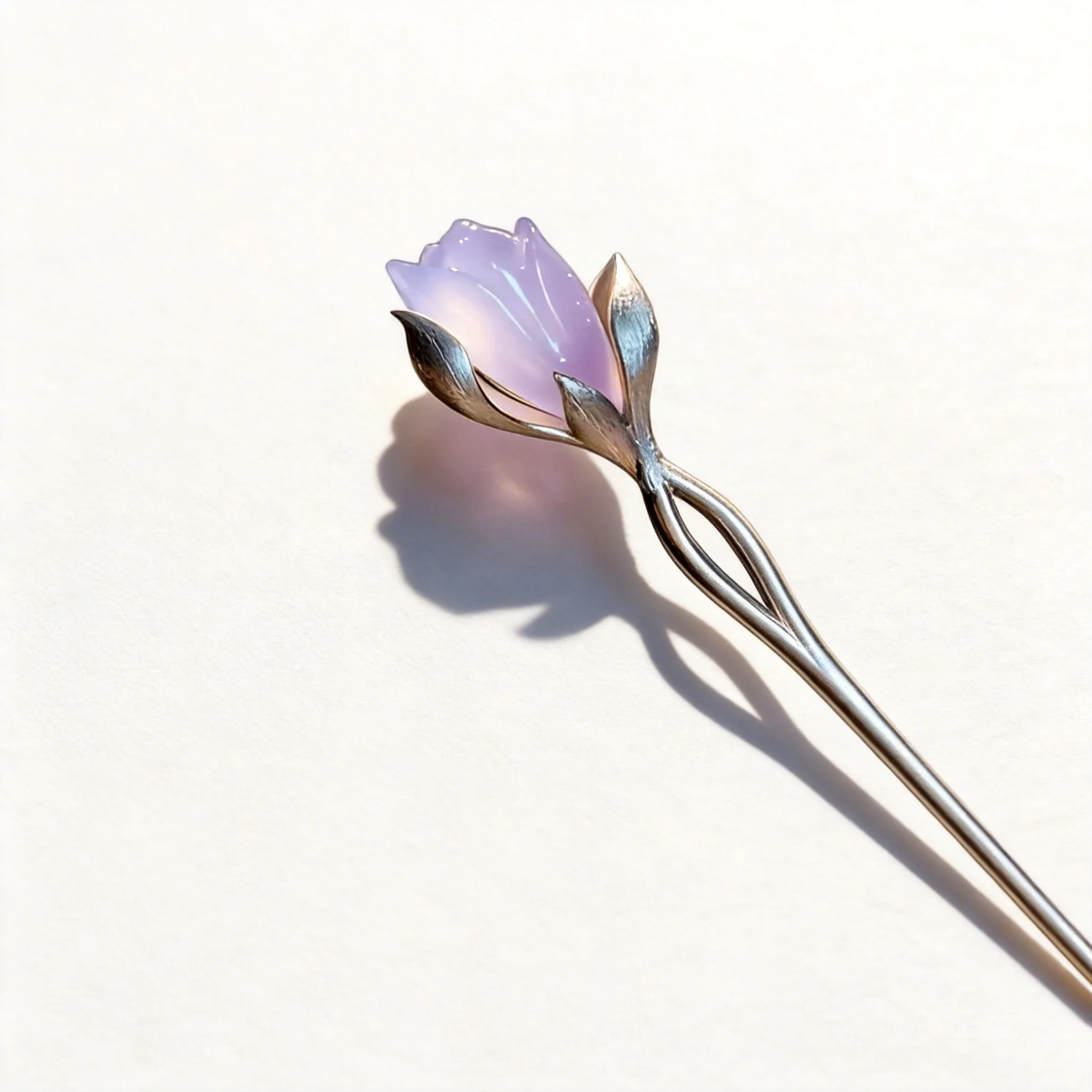 Chinese Style Lucky Blessing Imitation Jade Magnolia Flower Hairpin Vintage Brushed Hair Stick For Hanfu Cheongsam Women Elegant