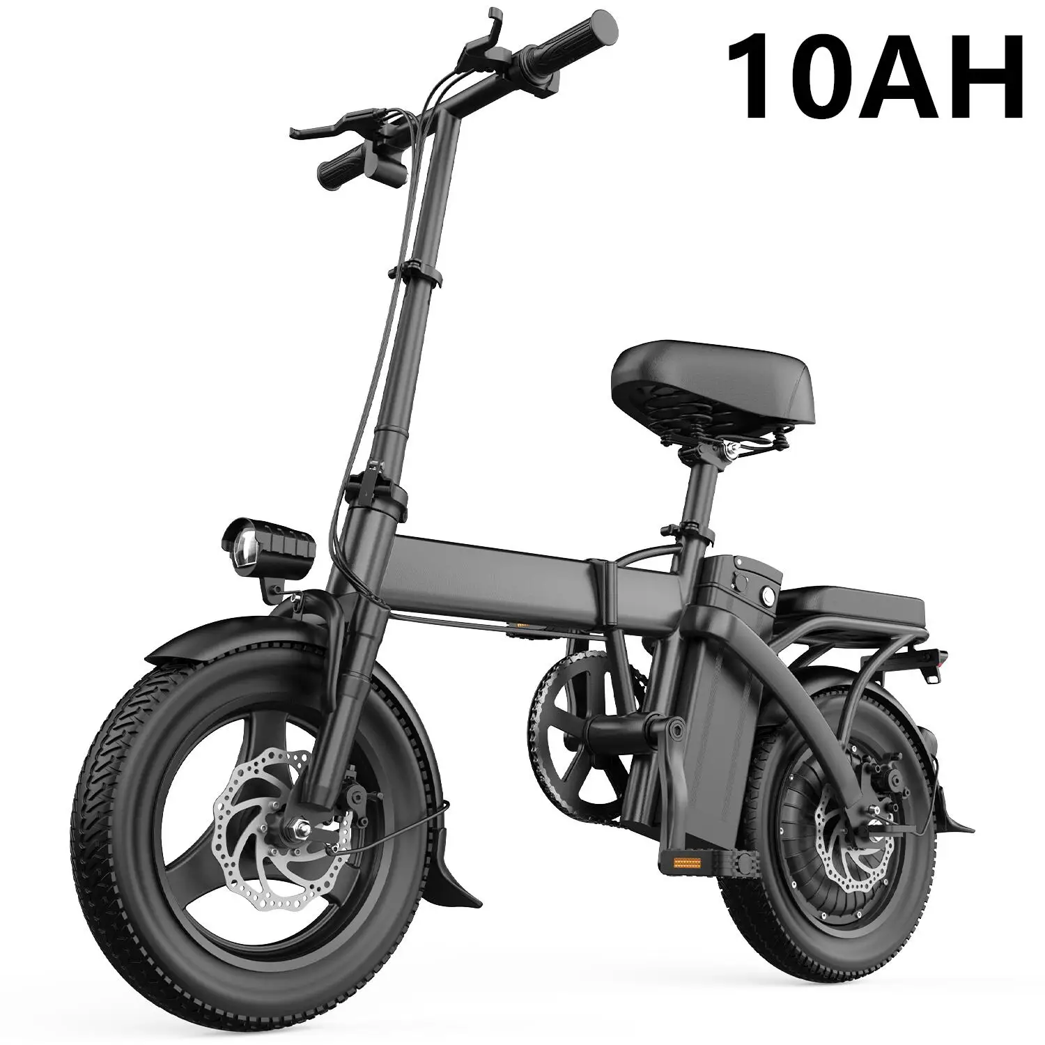 

Compact 14-Inch Folding Electric Motorcycles Bike - 500W Power, 19 MPH Speed, 30 Miles Long-Range, 48V Battery, Dual Disc Brakes