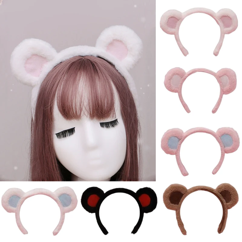 New Lolita Plush Hair Hoop Animal Bear Ears Headbands Hair Band Cute Headpiece Anime Lolita Cosplay Accessories