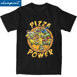 Mężczyźni kobiety słodkie nastoletnie żółwie Pizza Power Cartoon 80s T Shirt bawełniane ubrania niesamowite krótkie rękaw O dekolt koszulki T-Shirt Plus Size