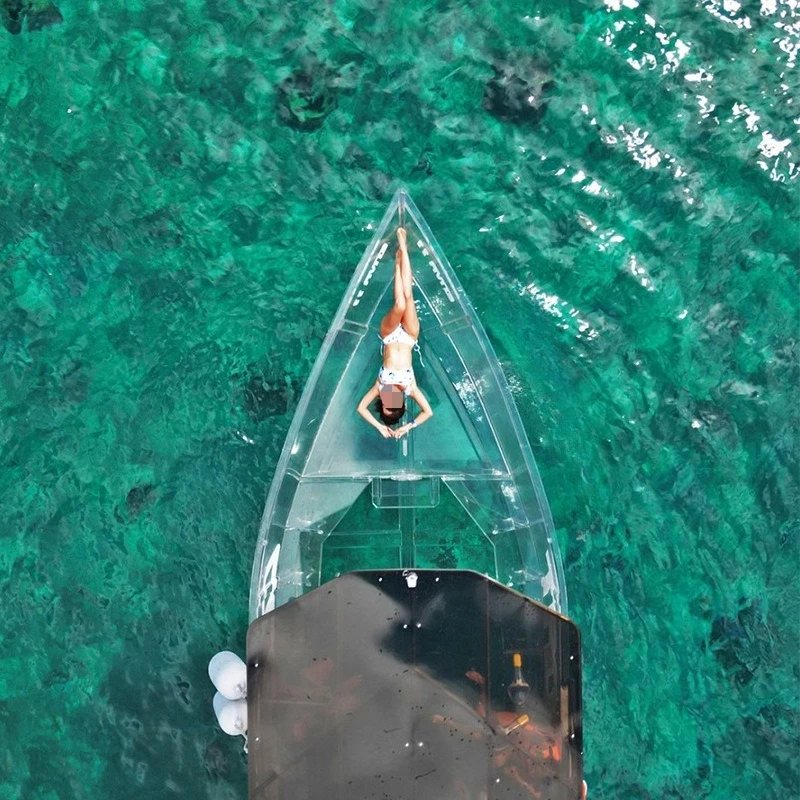 Big Transparent Crystal Boat Lake Tourism Photography Big Glass Boat Motor