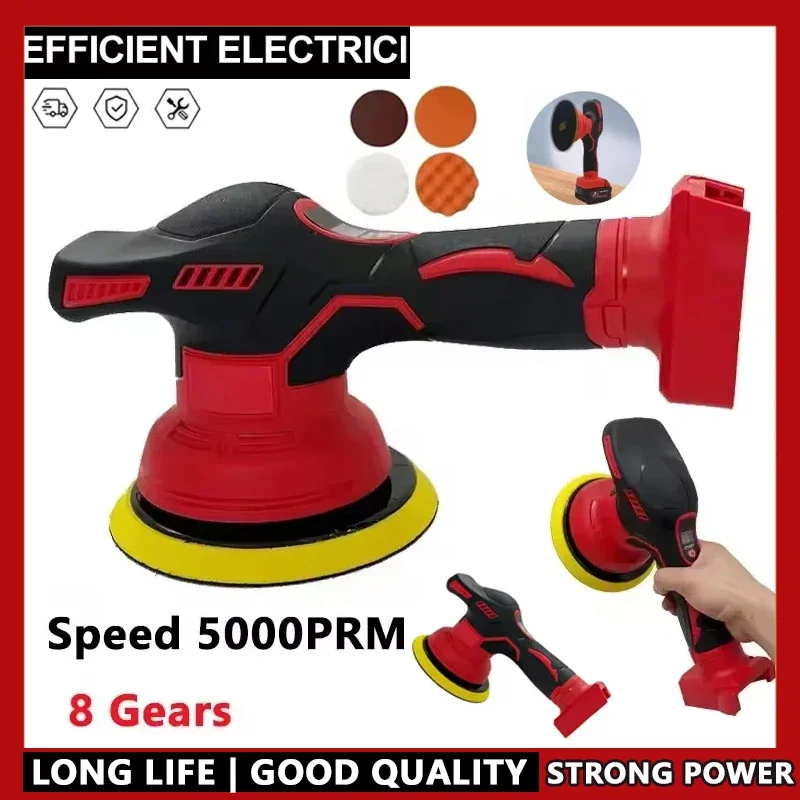 

Беспроводной полировщик, 8 передач, электрический полировщик с цифровым дисплеем, автомобильная полировальная машина для вощения, литиевая батарея 18 В для Milwaukee