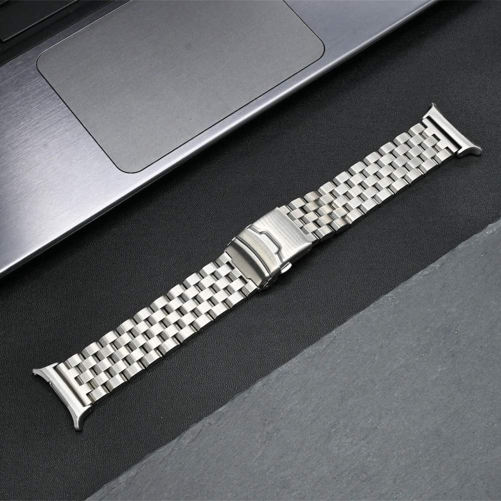 Ремешок из нержавеющей стали для Samsung Watch 7 Ultra 47 мм, деловой металлический браслет с изогнутым концом для Galaxy 7 47 мм