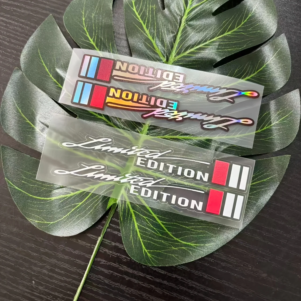 Limited Edition Colorful Laser, White Car Sticker, Waterproof and Durable Easy Sticker, Suitable for Car Wipers, Trucks,Pickup