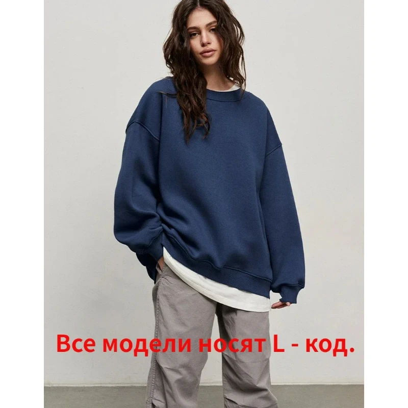 2024 Oversized Hoodies & Sweatshirts For Women Autumn Winter Thick Warm Fleece Sweatshirt Girls Streetwear Loose Pullovers