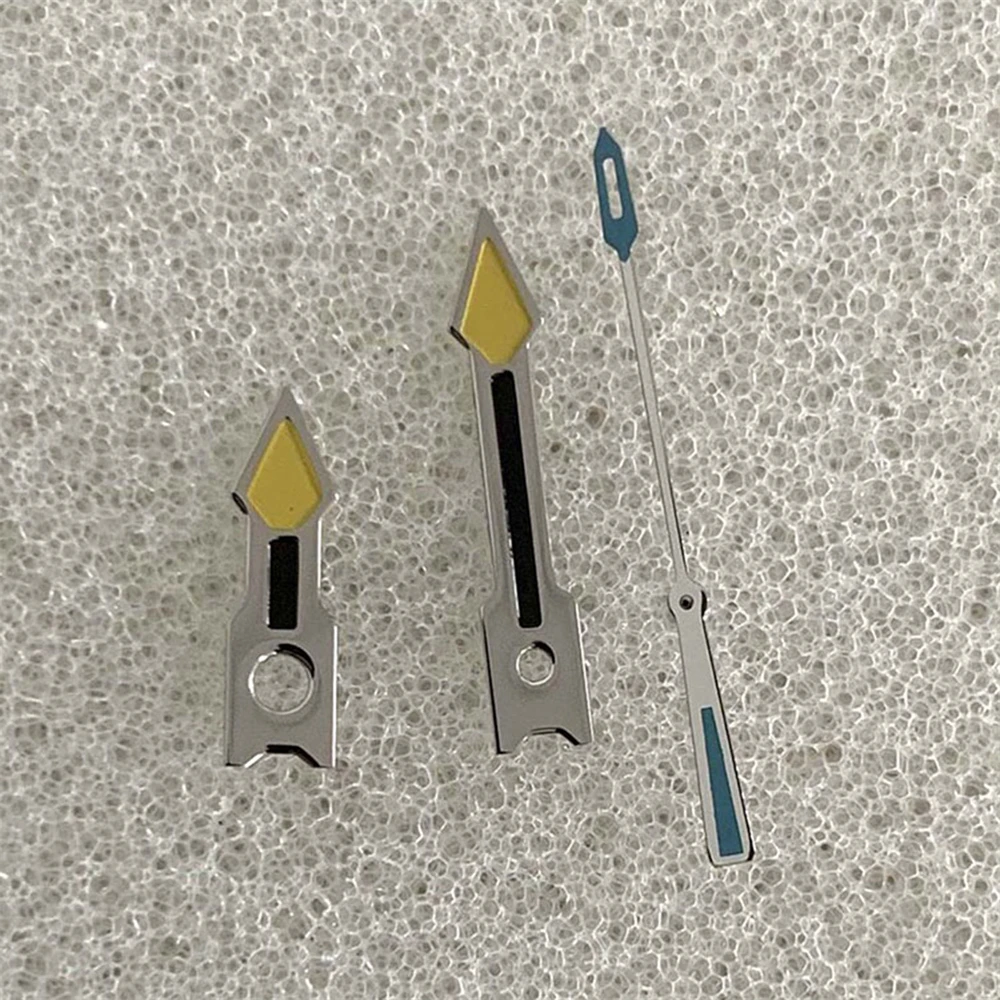Watch Hands Silver Edge Black Yellow Blue Modification Accessories for NH35/NH36/4R/7S Movement Men Watch Parts
