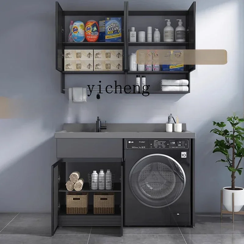 l2 space aluminum balcony integrated laundry hand basin cabinet face basin significant other with washboard