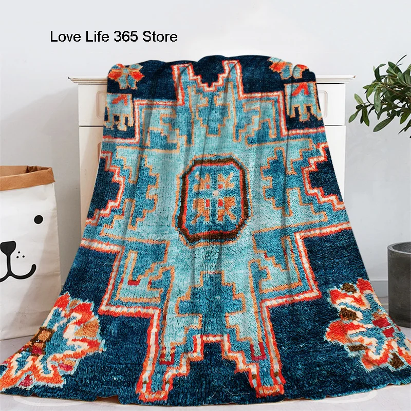 Geometric Bohemian Style Flannel Blanket Throw Blanket Gift For Kids Girl Boys Home Decor Living Room Bedroom Sofa Home Textile