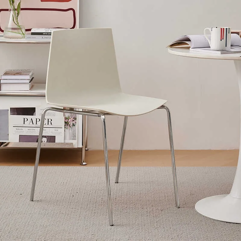 

Nordic Stackable Dining Chair, Lightweight Luxury Home Use, Simple Thickened Plastic Creative Chair with Backrest Dining Chairs