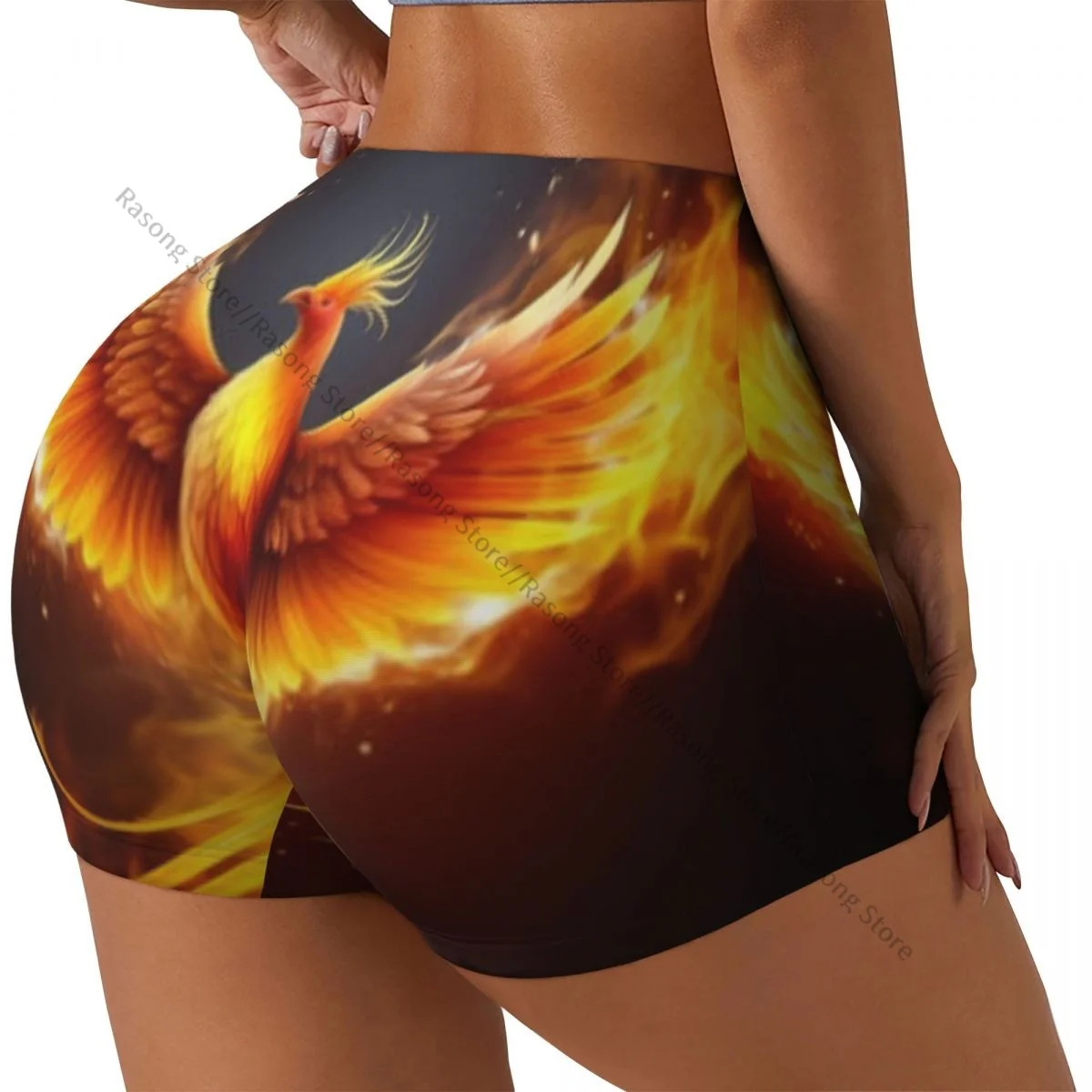 

Шорты для йоги Phoenix Rising From Ash Bird In Fire Symbol Женские байкерские плотные эластичные спортивные леггинсы для тренировок Спортивная одежда