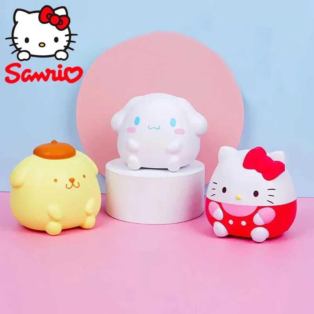 Anime Cartoon Hand Pinch Toy para Crianças, Melodia Kawaii Descompressão, Sanrio Kuromi Cinnamoroll, Alívio do Estresse, Squishy, Presente de Cura