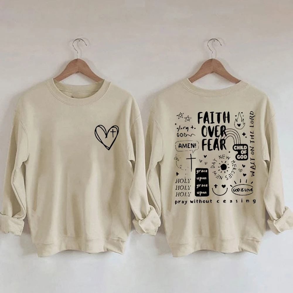 Rheaclots Women's Christian Bible Print Casual Sweatshirt