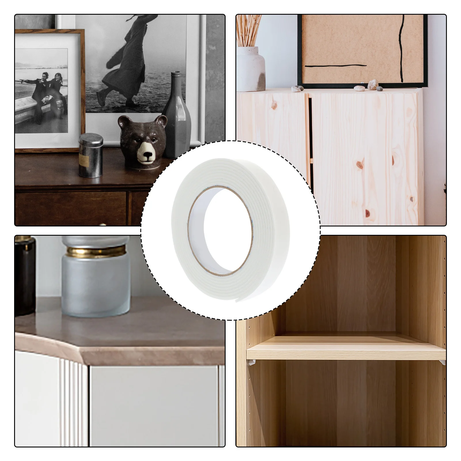 Клейкая лента для шкафа, 10 рулонов, лента с белыми деревянными краями, предварительно приклеенные окантовки для ремонта мебели, гибкая отделка