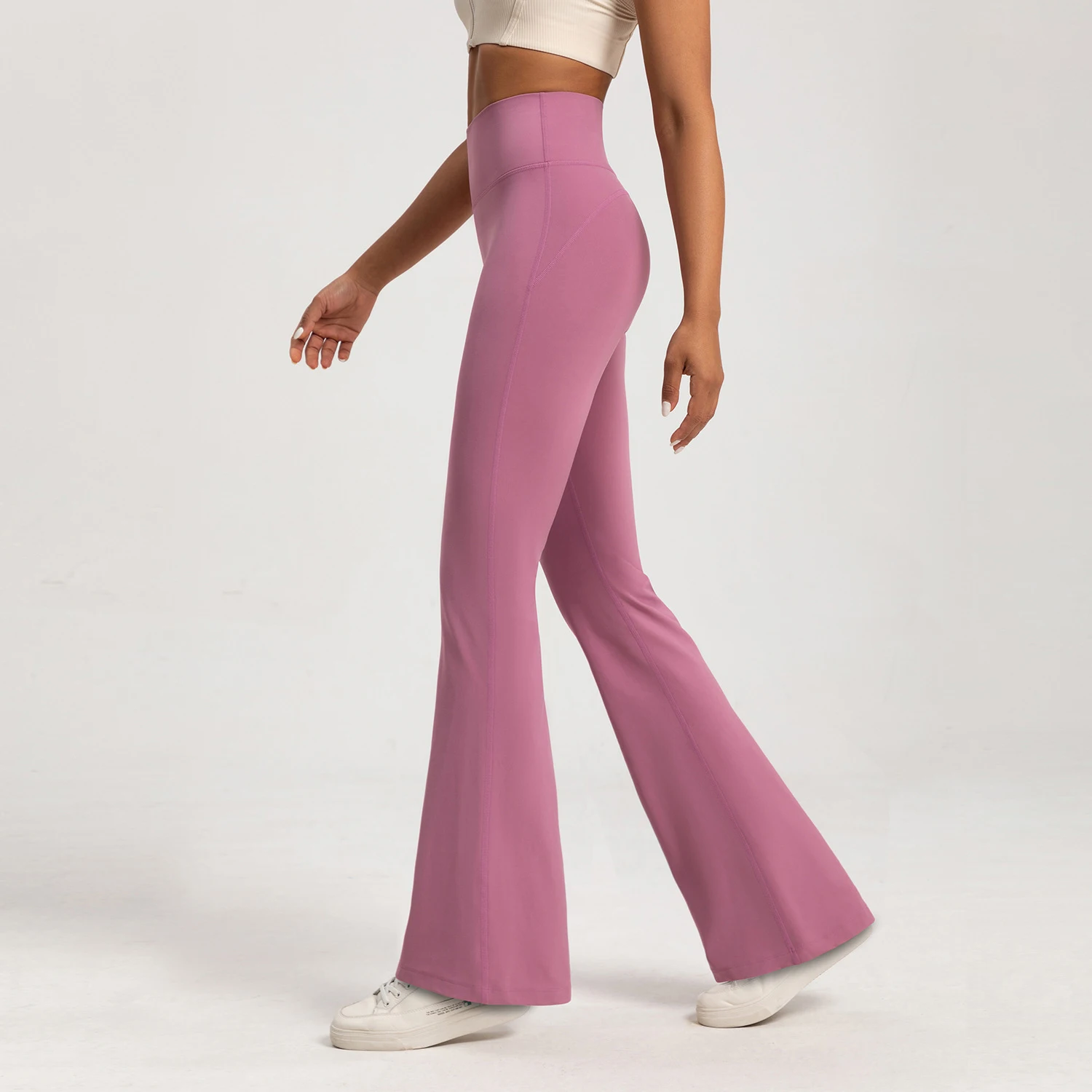 Women's High Waisted Yoga Wide Leg Pants Naked Feel Booty Lifting Tummy Control for Running Workout