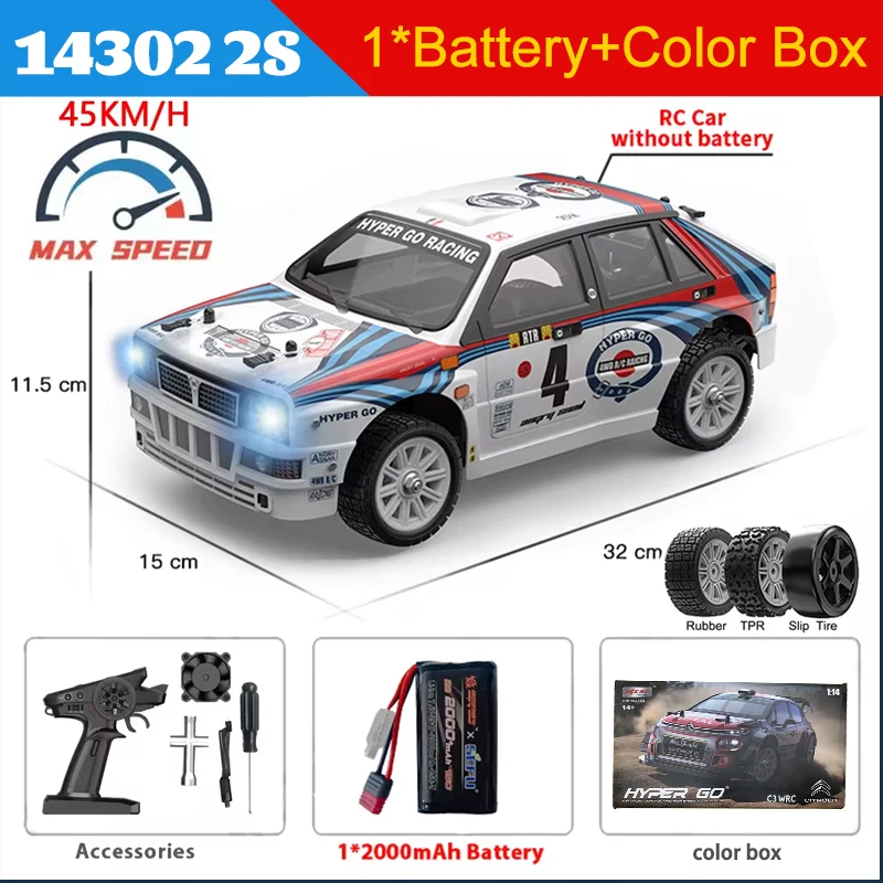 MJX Hyper Go 14302 RC auto 2.4G 4WD borstelloze elektrische hoge snelheid off-road bestuurbare monstertruck voor kinderen