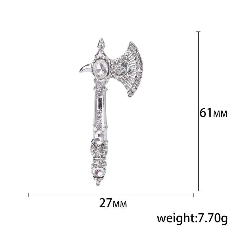 Blucome Creative Ax Shape Brooch Enamel Silver Color Jewelry Women Girl Apparel Scarf Hat Bag Pin Accessories