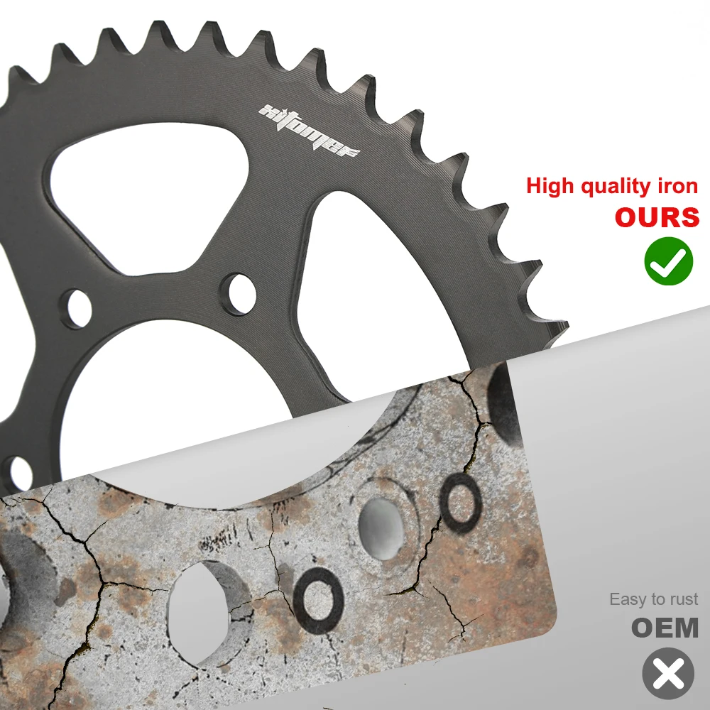 ضرس سلسلة خلفية لدراجات الطريق لـ CF Moto 700 CL-X Kawasaki 400 Ninja ER-6f EN650 Vulcan-S EX650 Ninja 650R KLE650 Versys Z650