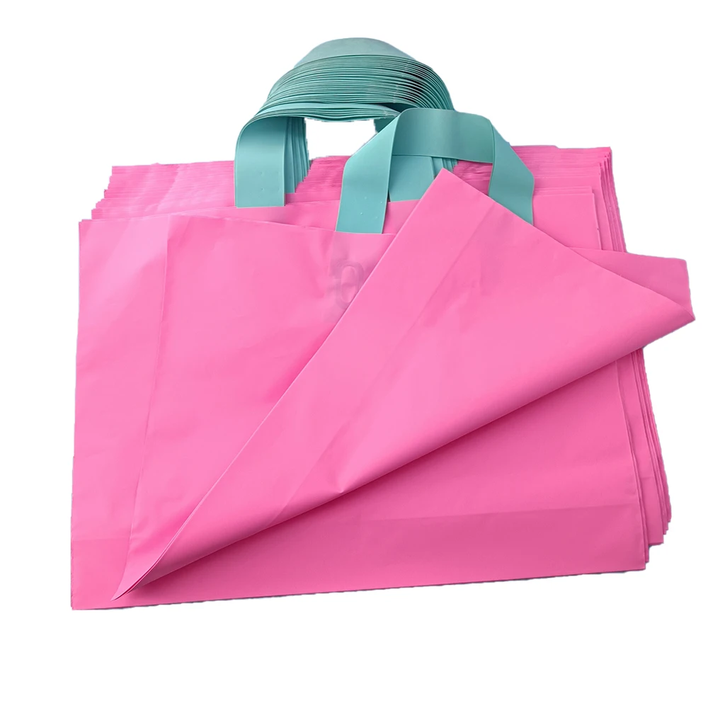 

Matte solid color shopping bag plastic carriage bag gift poly bag plastic handbag print logo and pattern poly bag