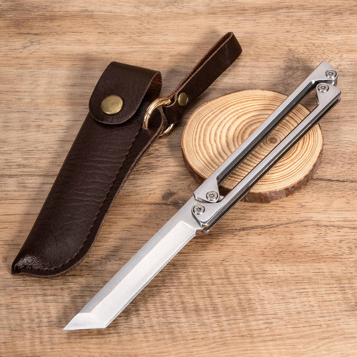 

Outdoor Pocket Folding Knife 5Cr Steel Blade Steel Handle Survival Tactical Hunting Everyday Carry Multi-Functional Tool