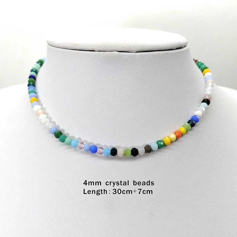 Fashion Women Necklace High Quality Crystal Beads Strand Shinny Choker Necklace Women Lots Colors Necklace Jewelry Wholesale