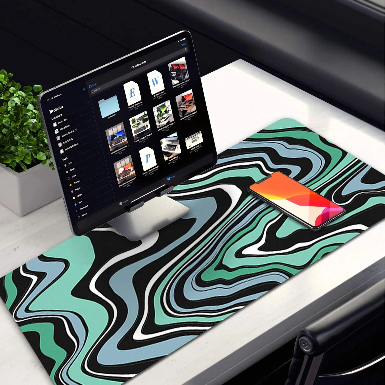 

Bold Liquid Pattern Office Mat,Full Abstract Mouse Pad,Desk Accessories,Abstract Office Mat,XXL Abstract Mouse Pad Large Long