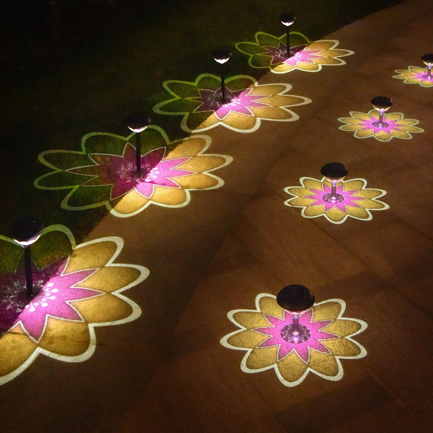 

New Solar Projection Outdoor Waterproof Lawn Pathway Garden Decoration Landscape Led Lights Flower Lamps