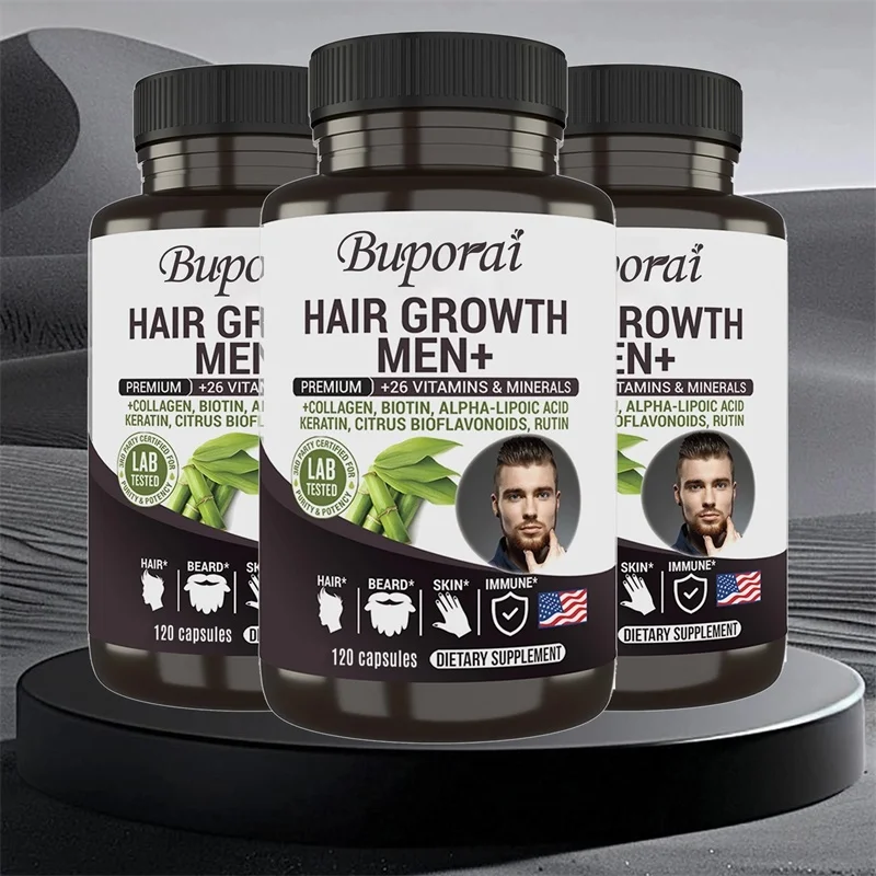 

Мужская добавка для роста волос - добавка для роста бороды для мужчин, поддержка роста волос и здоровья, способствует толщине волос