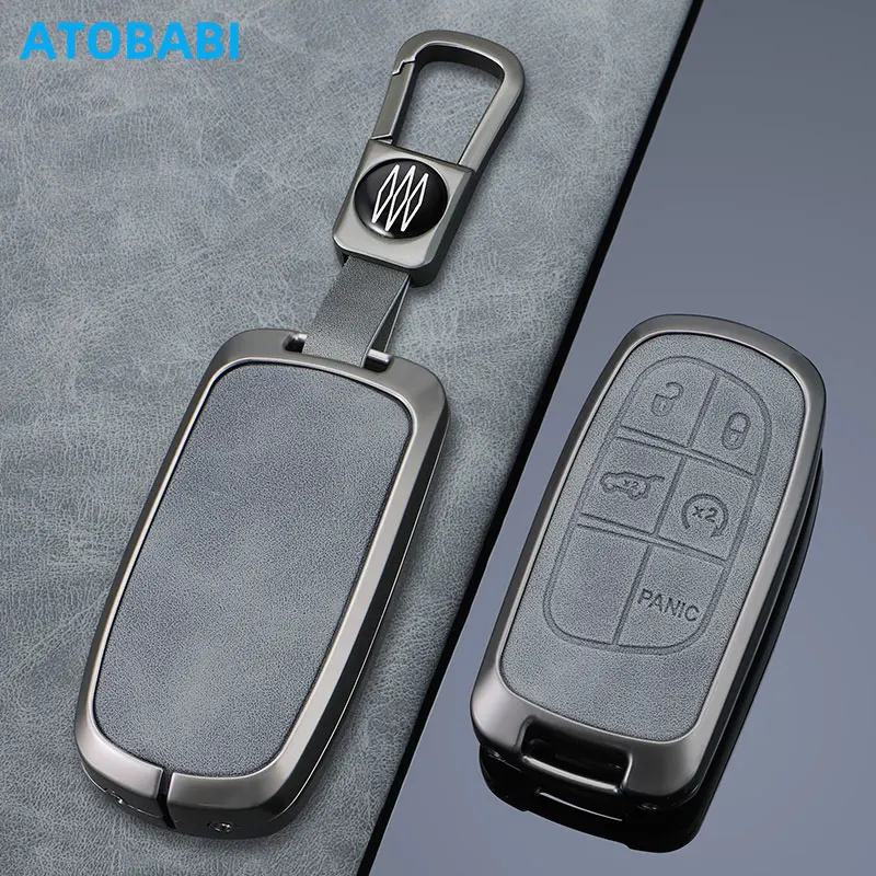 Zinc Car Key Cover Accessories For Dodge Charger Challenger Dart Journey Ram Jeep Grand Cherokee Chrysler Fiat Remote Fobs Cases