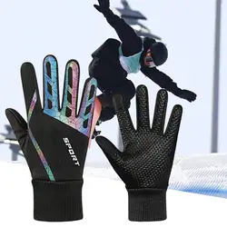 Outdoor Gloves Colorful Reflective Anti Skid Waterproof Full Fingers Thermal Gloves Motorcycle Gloves Ski Gloves