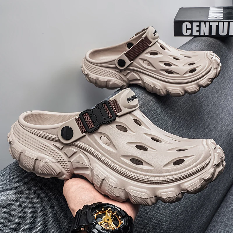 

Летние повседневные сандалии для мужчин, уличные шлепанцы, легкие пляжные тапочки, домашние нескользящие шлепанцы для ванной комнаты