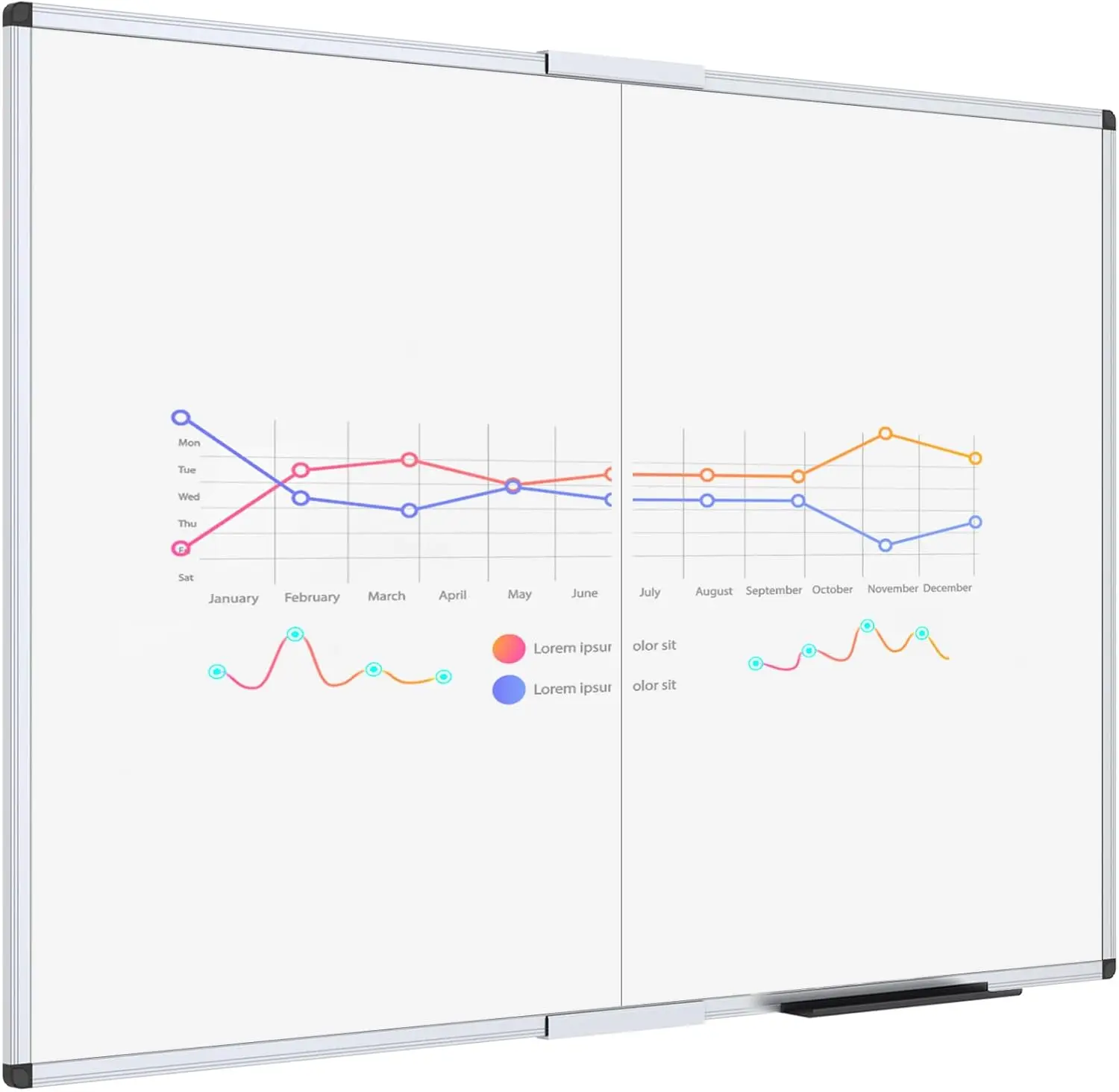 

Magnetic Foldable Whiteboard 48x36 Inches, Dry Erase Wall Mounted Board for Office School Home
