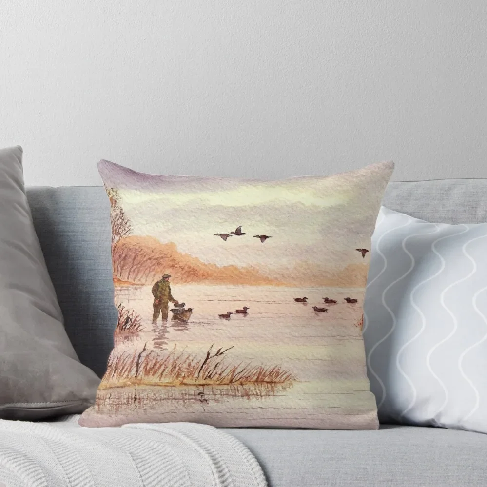 Setting Duck Decoys - Sudden Flyover II Throw Pillow Cushions Rectangular Cushion Cover pillow