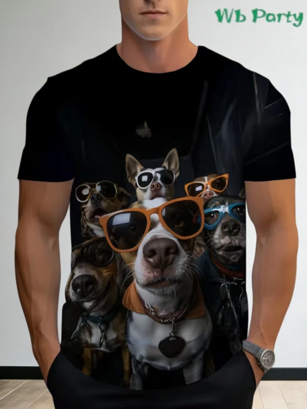 

Men's Cool Dog 3D Print T-Shirt Summer Fashion Casual Top Fun T-Shirts for Man Lightweight Round Neck Short Sleeve Men Clothes