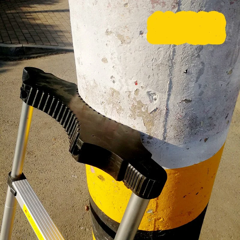Modern Black Industrial Outdoor Thickened Aluminum Telescopic Ladder 5 Steps 150kg Capacity Hotel Use Multifunctional Frame