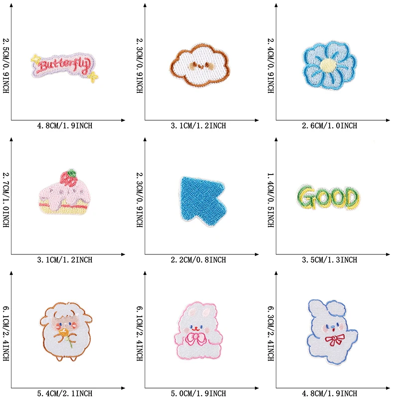 18 teile/los Tiere Bär Kaninchen Nette Selbstklebende Eisen Auf Patches Für Kleidung Kinder Gestickte Jacke Aufkleber Pack Stoff Nähen diy – Detail 2
