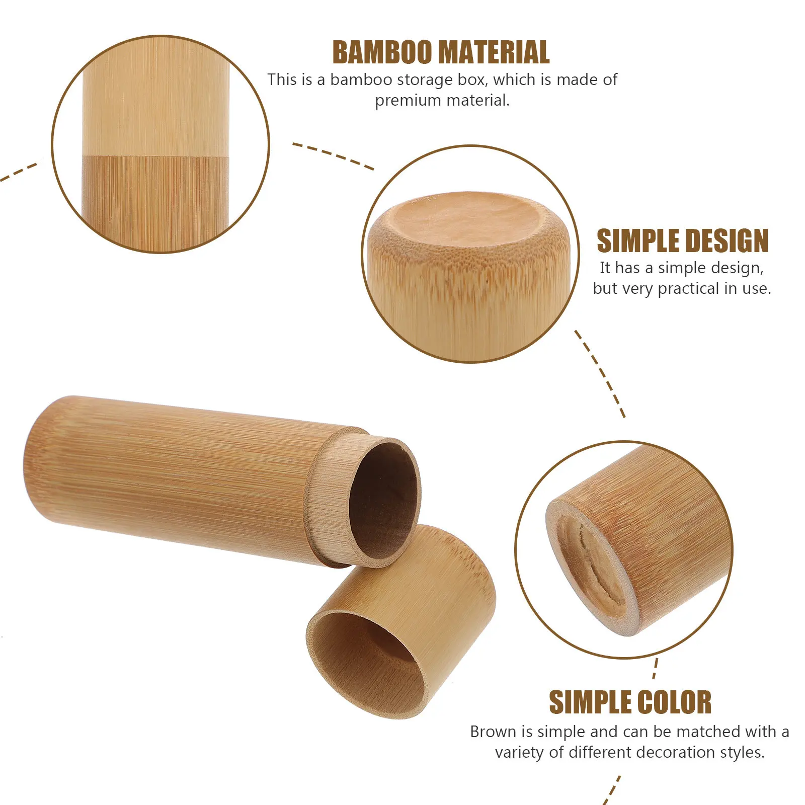 1Pcs Bamboo Incense Tube Multifunctional Storage Box Portable Holder for Home Travel Tea Canister Incense Tube
